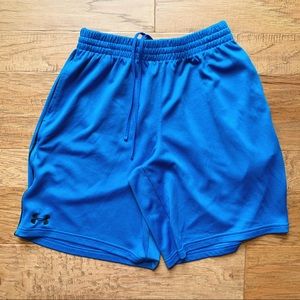 Blue and black Under Armour shorts